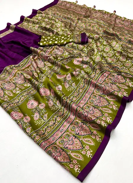 Ajrakh Luxe By Girnar Semi Modal Fancy Saree Wholesale Clothing Suppliers In India